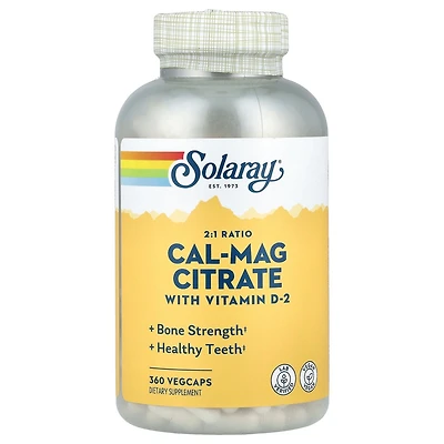 Solaray Cal-Mag Citrate with Vitamin D-2 - 360 VegCaps