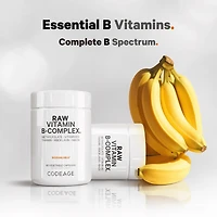 Raw Vitamin B-Complex Supplement - Essential B Vitamins with Probiotics, Digestive Enzymes, Fruits & Vegetables - 2-Month Supply - Methylfolate