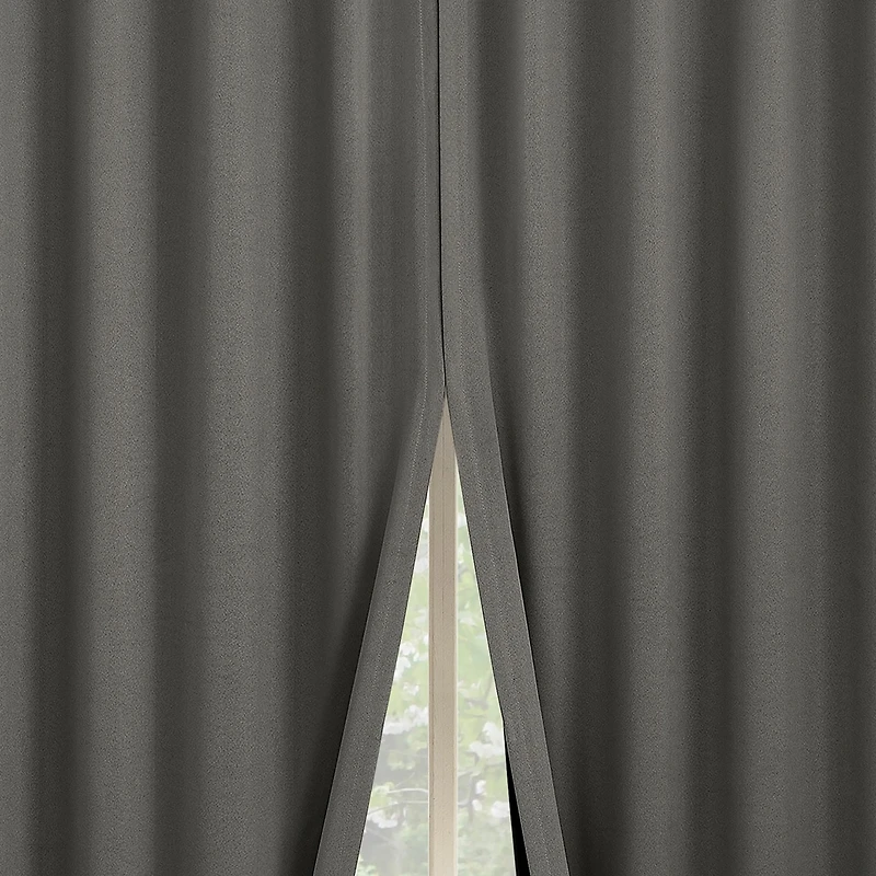 Aria Magnetic Closure Theater Grade 100% Blackout Back Tab Curtain Panel Pair