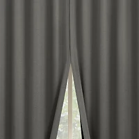 Aria Magnetic Closure Theater Grade 100% Blackout Back Tab Curtain Panel Pair