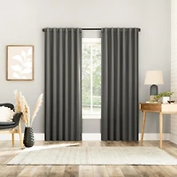 Aria Magnetic Closure Theater Grade 100% Blackout Back Tab Curtain Panel Pair