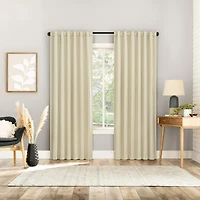 Aria Magnetic Closure Theater Grade 100% Blackout Back Tab Curtain Panel Pair