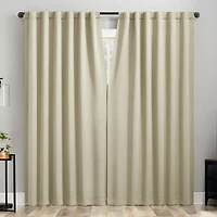 Aria Magnetic Closure Theater Grade 100% Blackout Back Tab Curtain Panel Pair