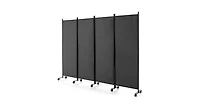 Slickblue 4-Panel Folding Room Divider 6 Feet Rolling Privacy Screen with Lockable Wheels