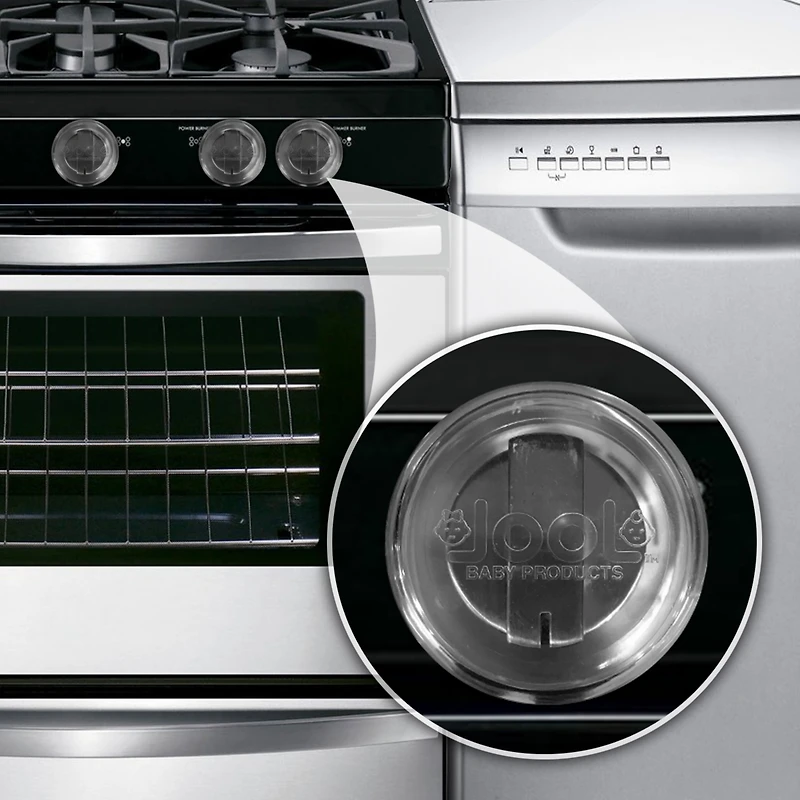 Jool Baby Toddler Stove Knob Covers, Universal Design, Ultra-Clear Safety (5 Pack)