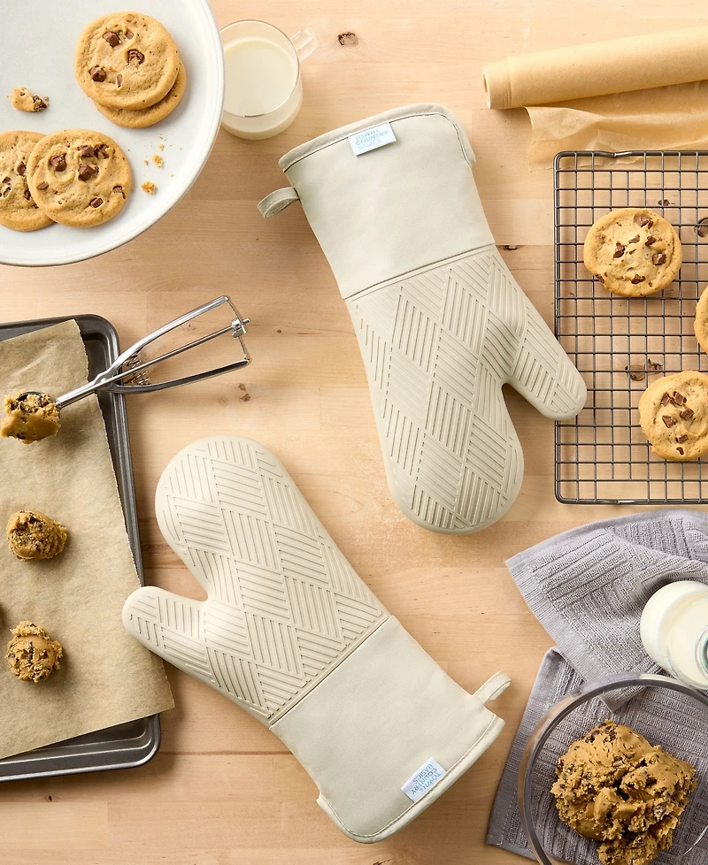 Town & Country Living Basics Silicone Basketweave Oven Mitts, Set of 2