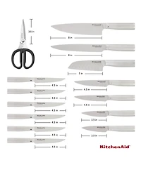 KitchenAid Gourmet 15-Pc, Japanese Steel Knife & Sharpener Block Set
