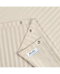 Host & Home Damask Shower Curtain Set with 12 Metal Rolling Rings, Weighted Hem, Rust-Proof Grommets, Fine 100% Polyester Yarn, 72x72, Three Proof Tre