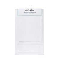 Host & Home Cotton Bath Rug, Stylish Textured Woven Design, Slip Resistant Backing, 5 Color Options, 2-Piece Set - 17x24 & 20x32
