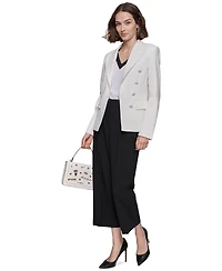 Karl Lagerfeld Paris Women's Peak-Lapel Faux-Double-Breasted Jacket