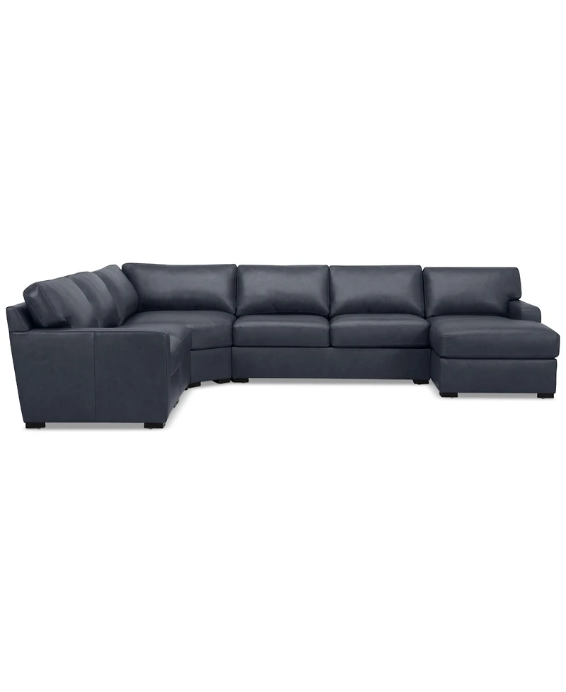 Radley 148" 5-Pc. Leather Wedge Modular Chase Sectional, Created for Macy's