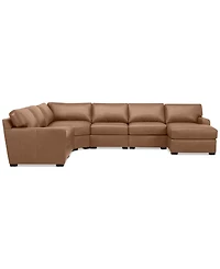 Radley 141" 6-Pc. Leather Wedge Modular Chaise Sectional, Created for Macy's