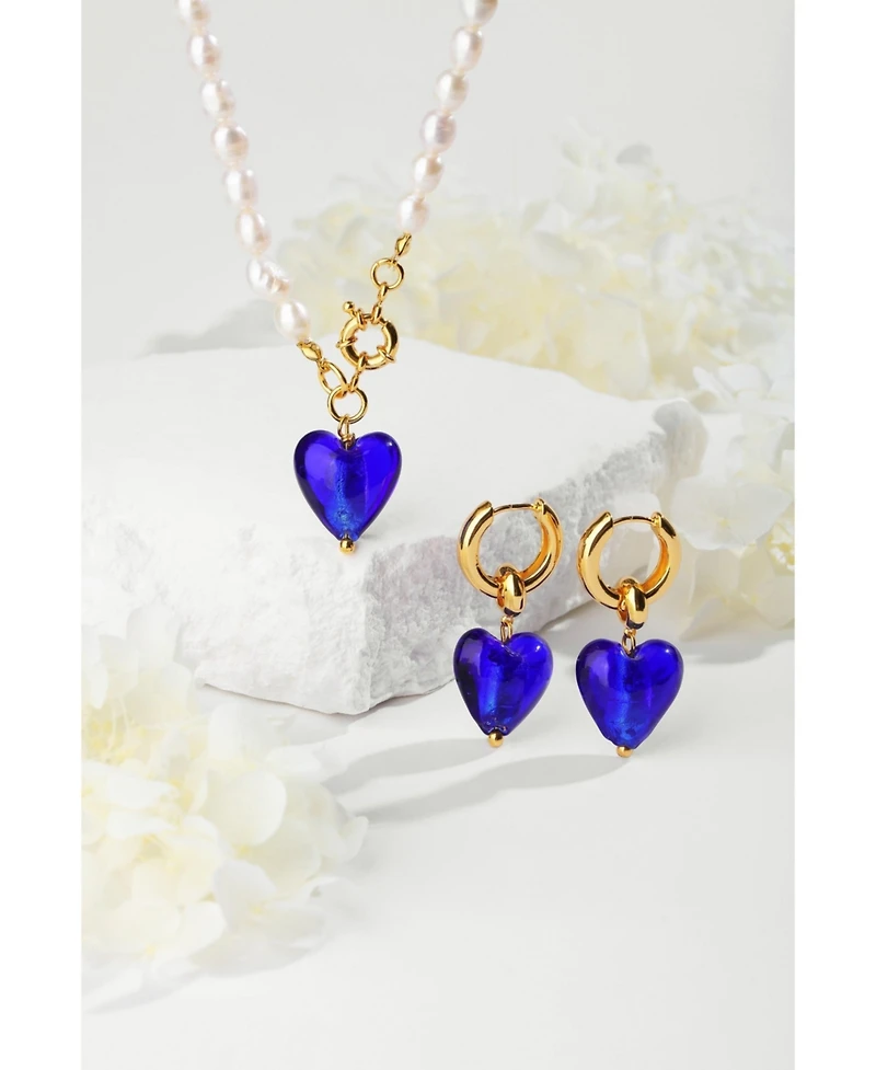 Esmee Glaze Heart Dangle Earrings
