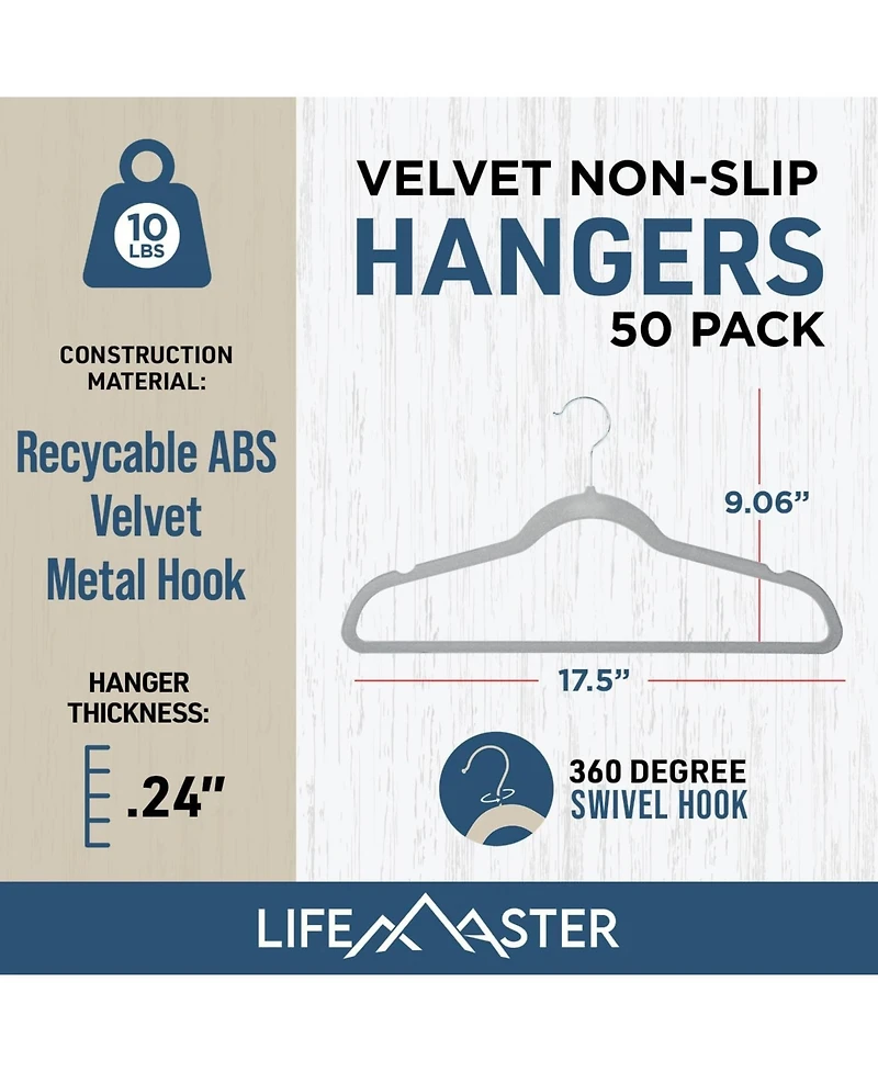 Lifemaster Velvet Non-Slip Hangers