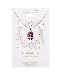 Unwritten Crystal Amethyst Evil Eye Pendant Necklace