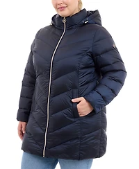 Michael Michael Kors Plus Size Hooded Packable Down Puffer Coat, Created for Macy's