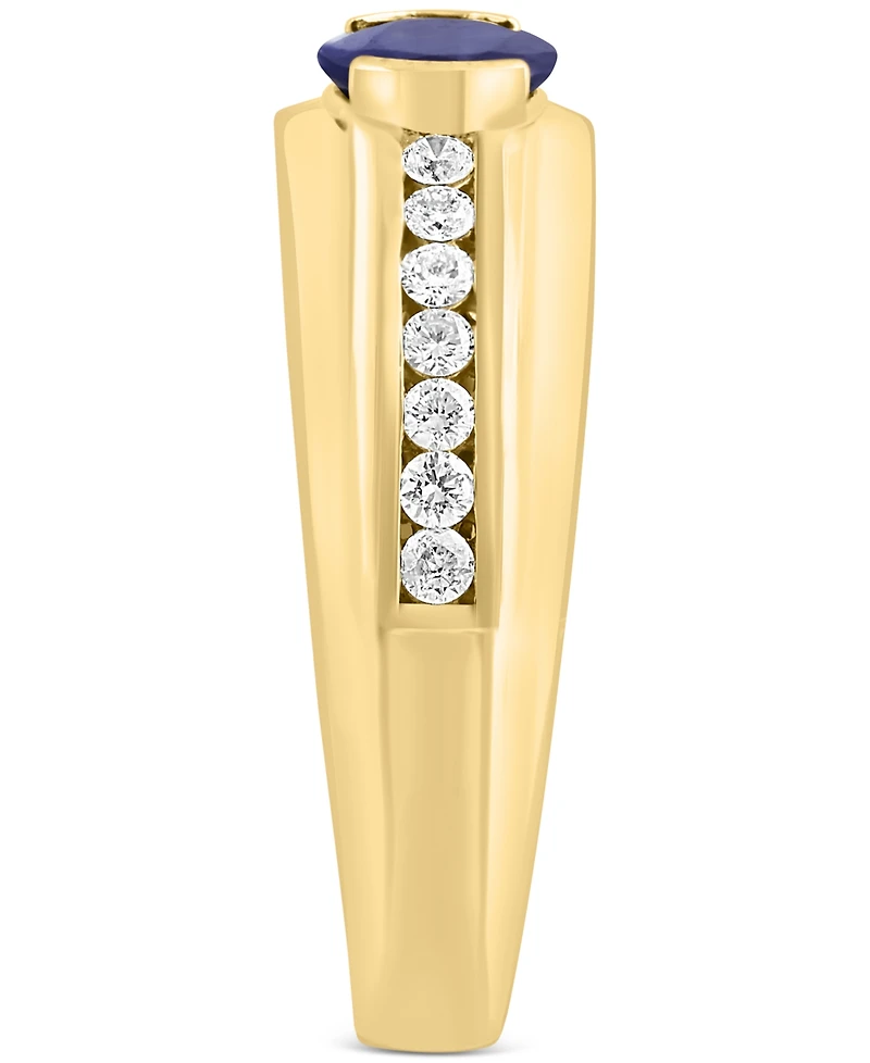 Effy Men's Sapphire (1-3/8 ct. t.w.) & Diamond (3/8 ct. t.w.) Ring in 14k Gold