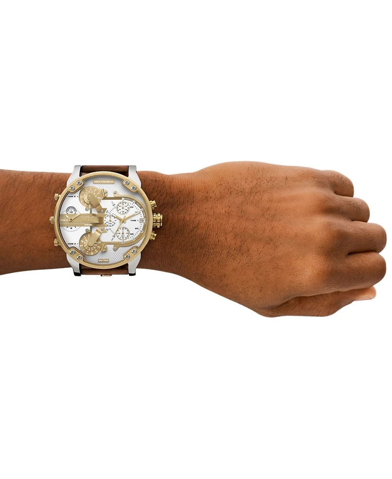 Diesel Men's Mr. Daddy 2.0 Chronograph Brown Leather Watch 57mm