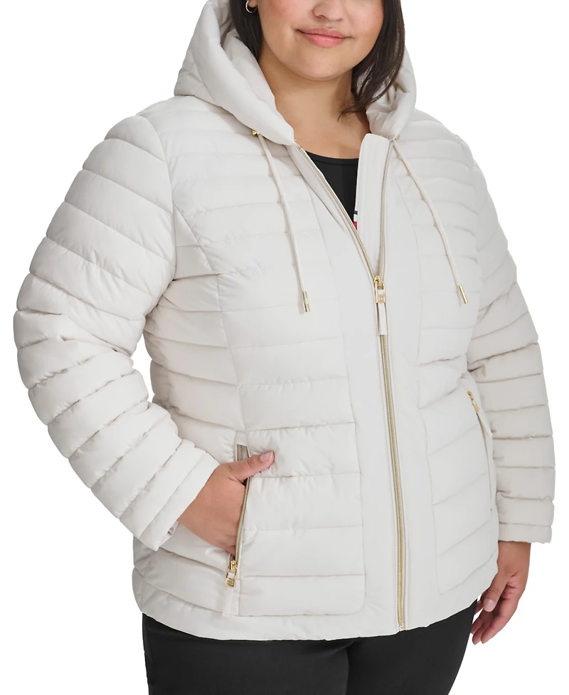 Tommy Hilfiger Plus Hooded Packable Puffer Coat, Created for Macy's