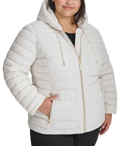 Tommy Hilfiger Plus Hooded Packable Puffer Coat, Created for Macy's