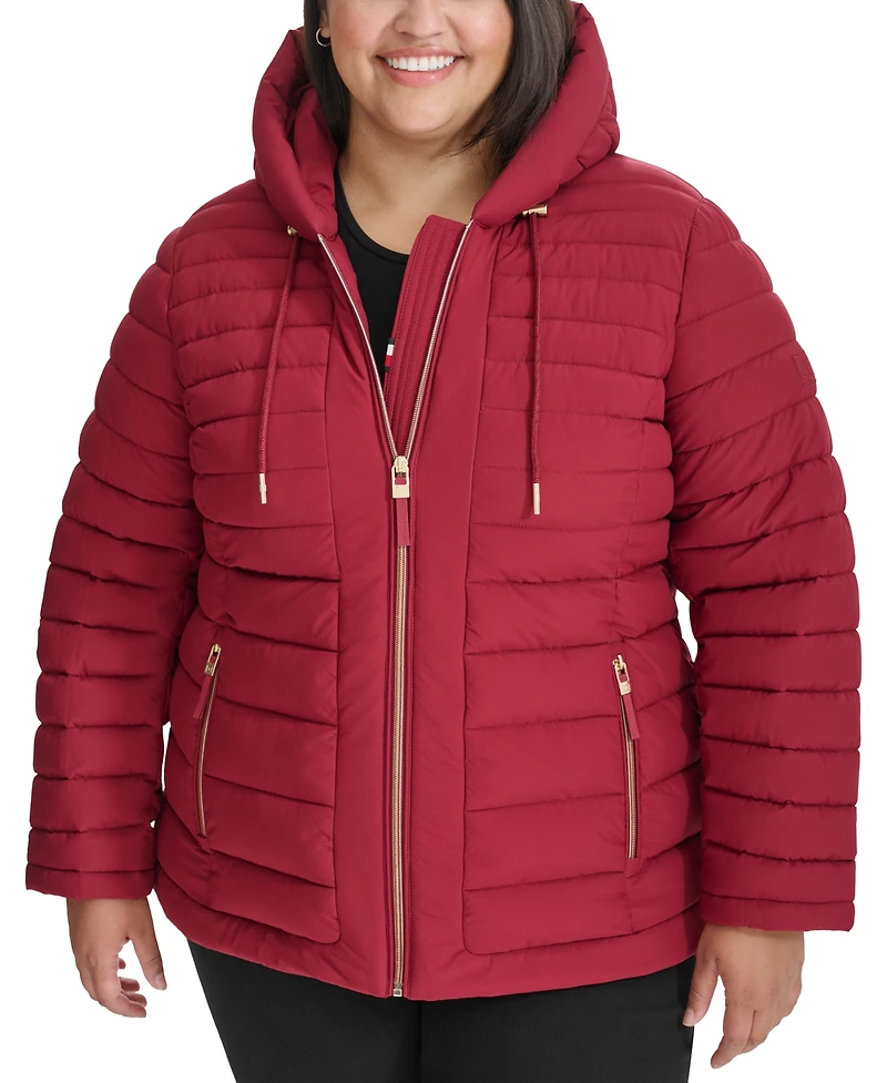 Tommy Hilfiger Plus Hooded Packable Puffer Coat, Created for Macy's