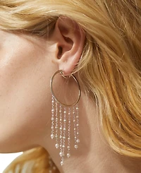 Ajoa by Nadri Imitation Pearl Fringe Hoop Earrings