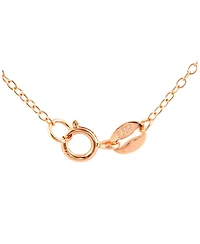 Sterling Silver 18K Rose Plated with Cubic Zirconia Black Teardrop Pendant
