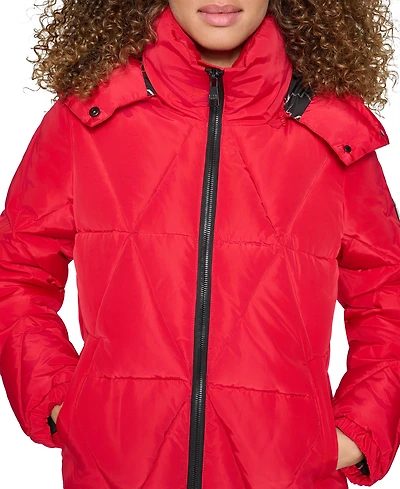 Karl Lagerfeld Paris Women's Hooded Puffer Coat
