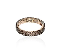 Suzy Levian Sterling Silver Micro-Pave White Cubic Zirconia Eternity Band
