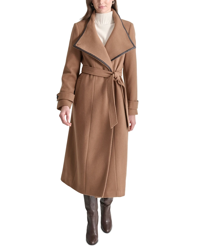 Dkny Women's Belted Wing-Collar Maxi Coat