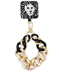 Anne Klein Women's Black and Ivory Acetate with Gold-Tone Alloy Metal Chain Link Wrist Strap designed for iPhone