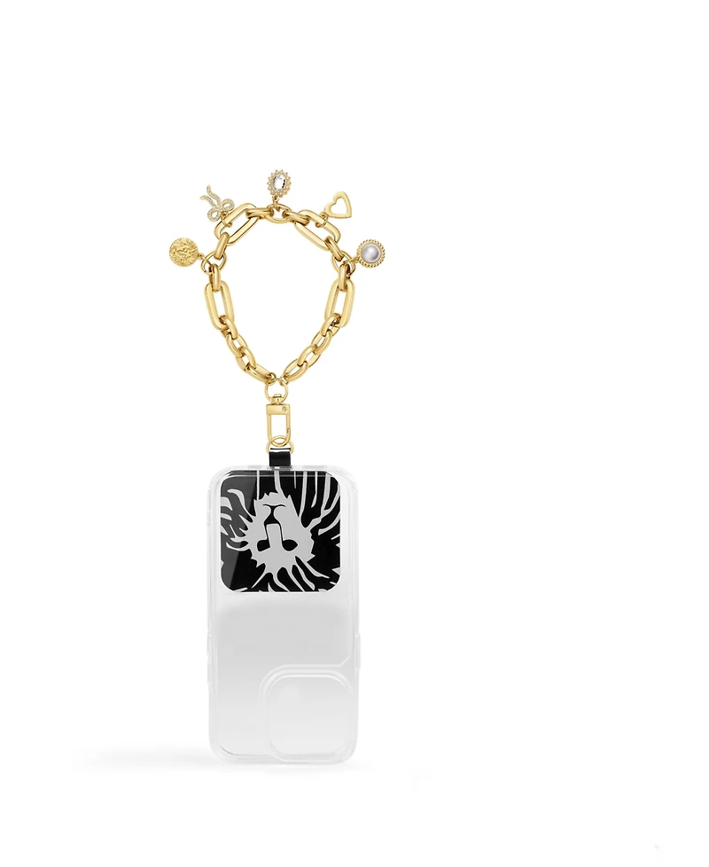 Anne Klein Women's Gold-Tone Alloy Metal Charm Chain Link Wrist Strap designed for iPhone