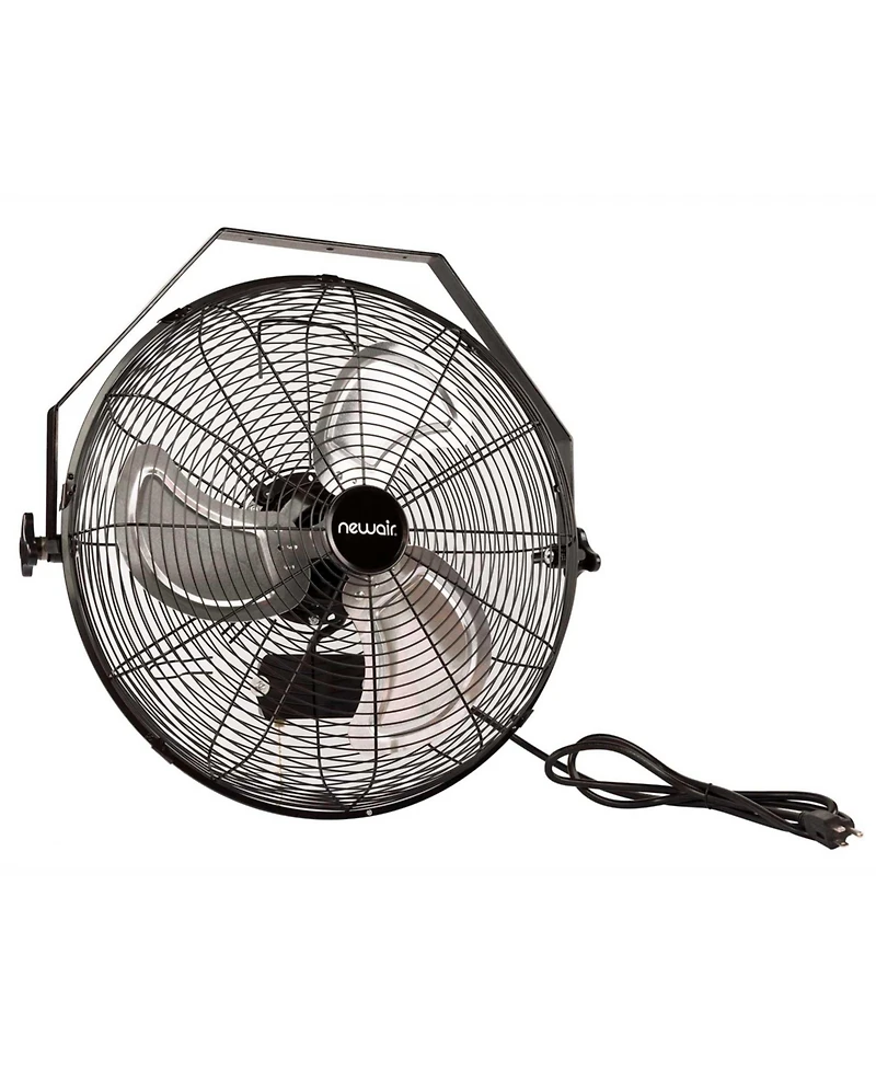 Newair 18" High Velocity Wall Mount Fan, Heavy Duty Outdoor Fan, Adjustable Tilt and 3 Speeds up to 4012 Cfm, Pull Chain Switch | Wall Fan or Garage F