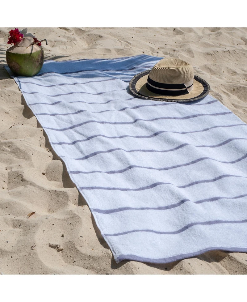 Arkwright Home Las Rayas Beach Towels (4 Pack), 30x60 in., Striped Color Options, 100% Soft Cotton