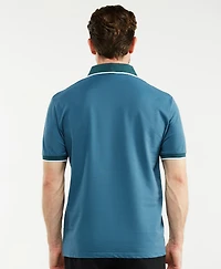 Men's Classic-Fit Cotton-Blend Pique Polo Shirt with Contrast Collar