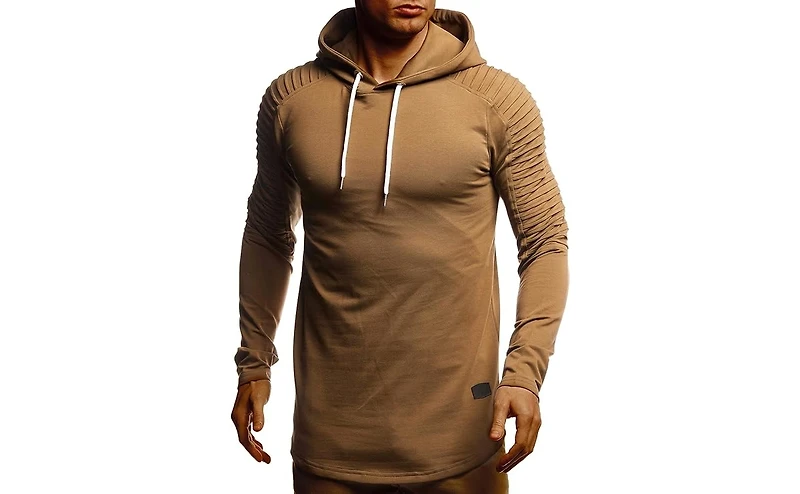 Leif Nelson Men's LN6369 Light Hooded Sweatshirt Size Xl, Grey