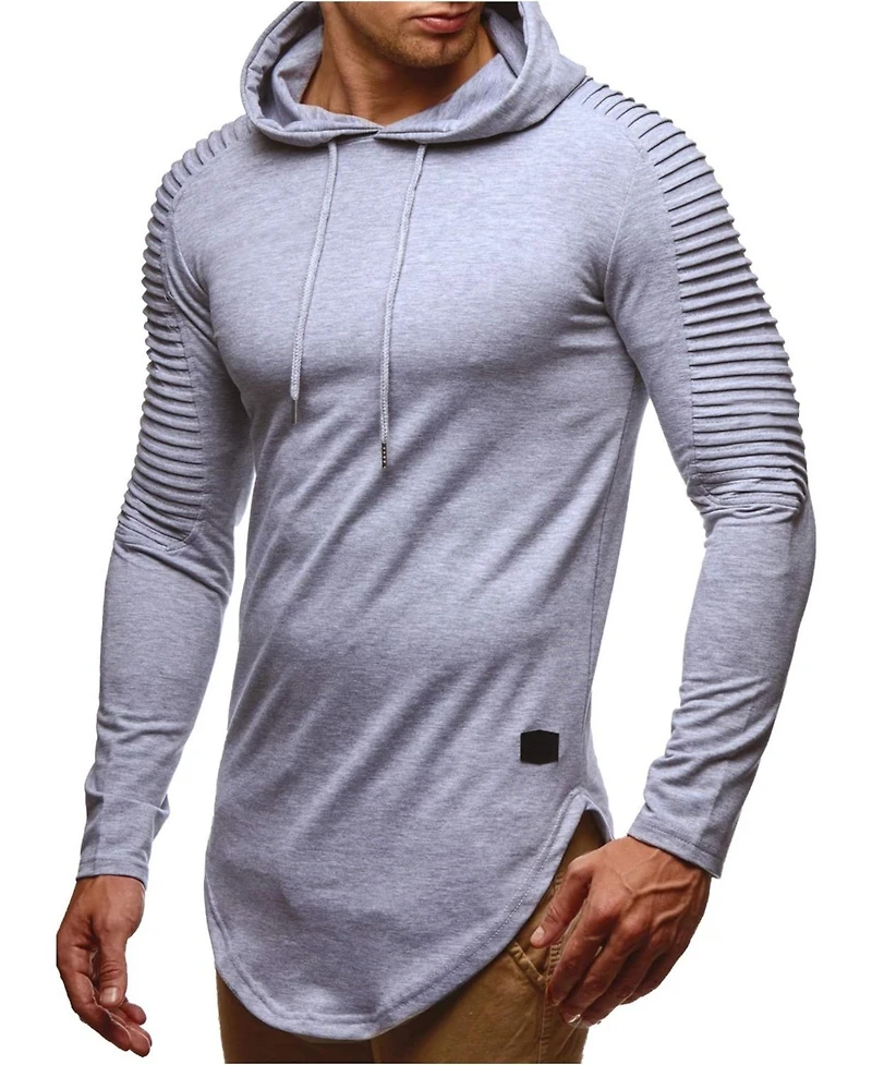 Leif Nelson Men's LN6369 Light Hooded Sweatshirt Xl, Grey