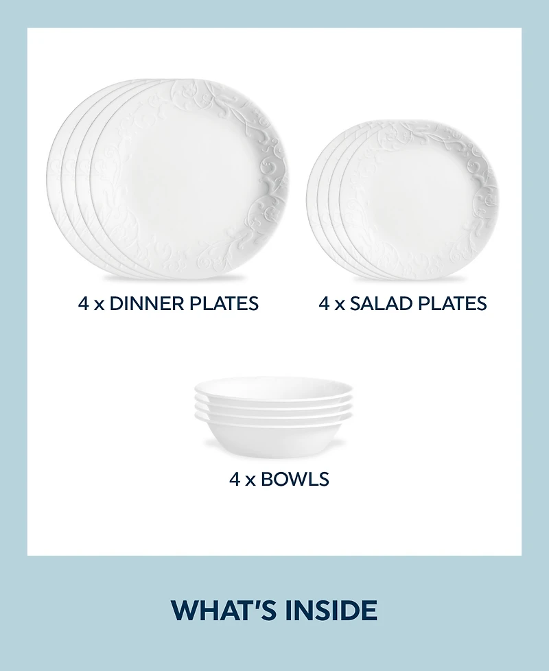 Corelle Bella Faenza 12 Pc. Dinnerware Set, Service for 4