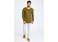 Leif Nelson Men's Slim Fit CrewNeck Long T-Shirt | Classic Stylish Longsleeve Round Neck