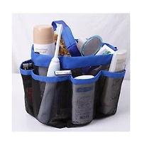 Yescom Portable Mesh Shower Caddy Tote 8 Pockets Bathroom Carry Bag Blue/Black Opt