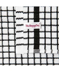 Sloppy Chef Classic Checkered Dishcloths (Pack of 8), 100% Cotton. Color Options, 13x13 in.