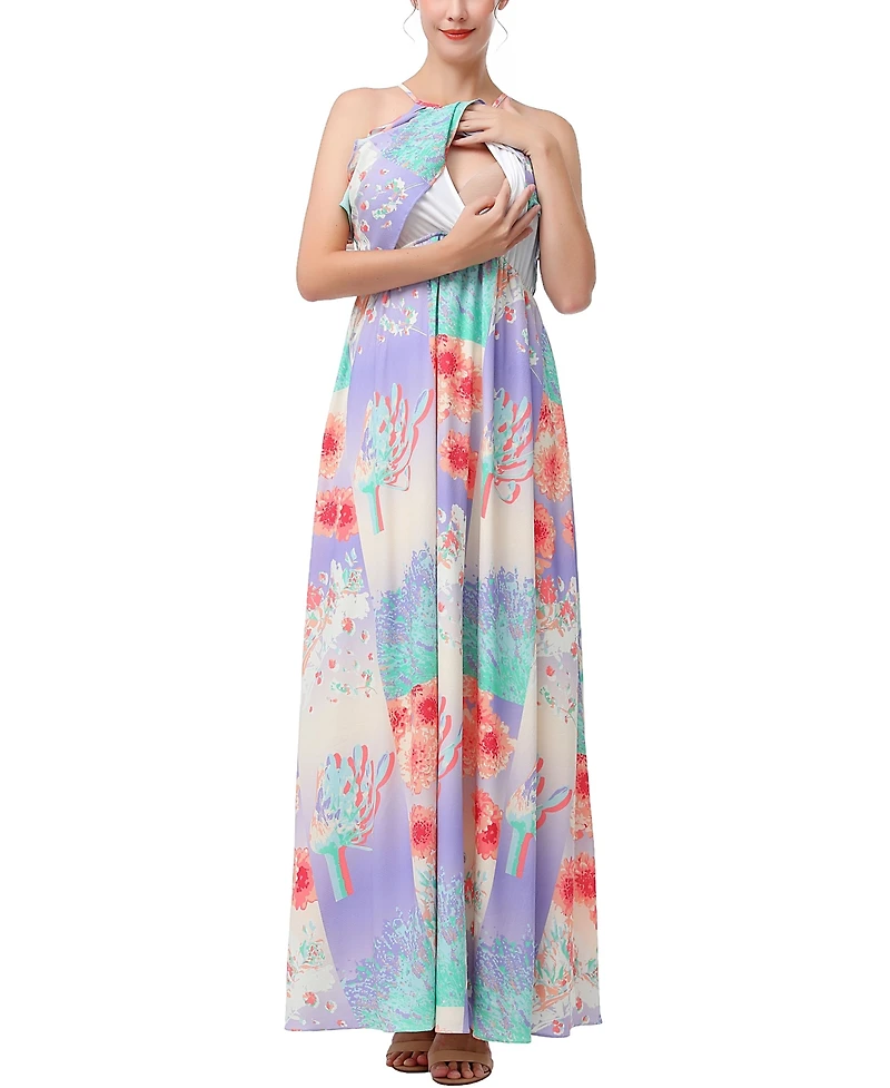 kimi + kai Maternity Pixie Nursing Maxi Dress