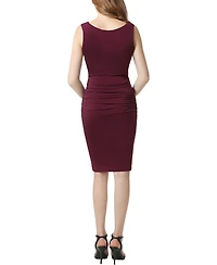 kimi + kai Maternity Scalloped V-Neck Midi Dress