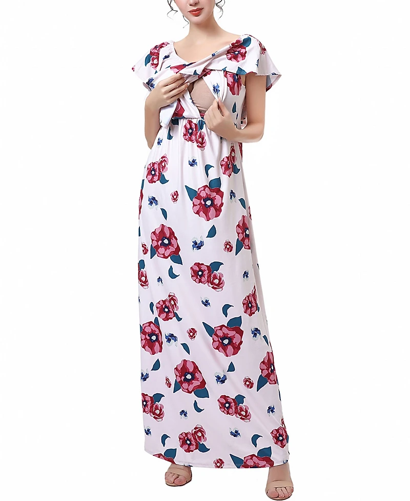 kimi + kai Maternity Floral Print Nursing Maxi Dress
