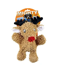 Mighty Microfiber Ball Med Reindeer, Durable Squeaky Holiday Dog Toy