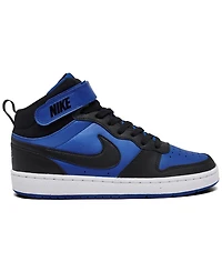 Nike Big Boys' Court Borough Mid 2 Fastening Strap Casual Sneakers from Finish Line