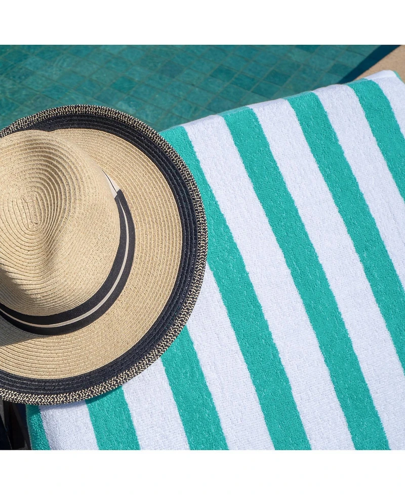 Cali Cabana Striped Beach Towels (4 Pack), 30x60 in., Color Options 100% Soft Cotton