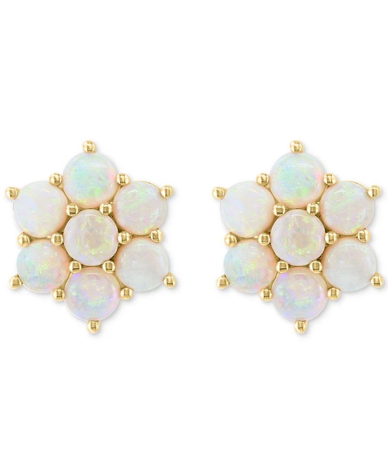 Effy Opal Flower Cluster Stud Earrings (1-3/8 ct. t.w.) in 14k Gold