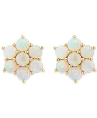 Effy Opal Flower Cluster Stud Earrings (1-3/8 ct. t.w.) in 14k Gold