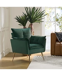 Velvet Accent Chair with Gold Legs for Living Room Bedroom